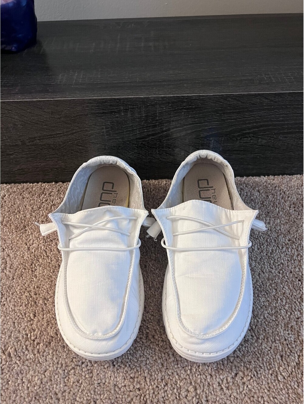 Hey Dude Wendy Chambray White women size 8